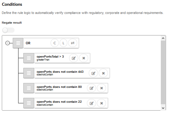 
				With an easy to define compliance rule in Versio.io the unwanted status of the change can be detected
        
			